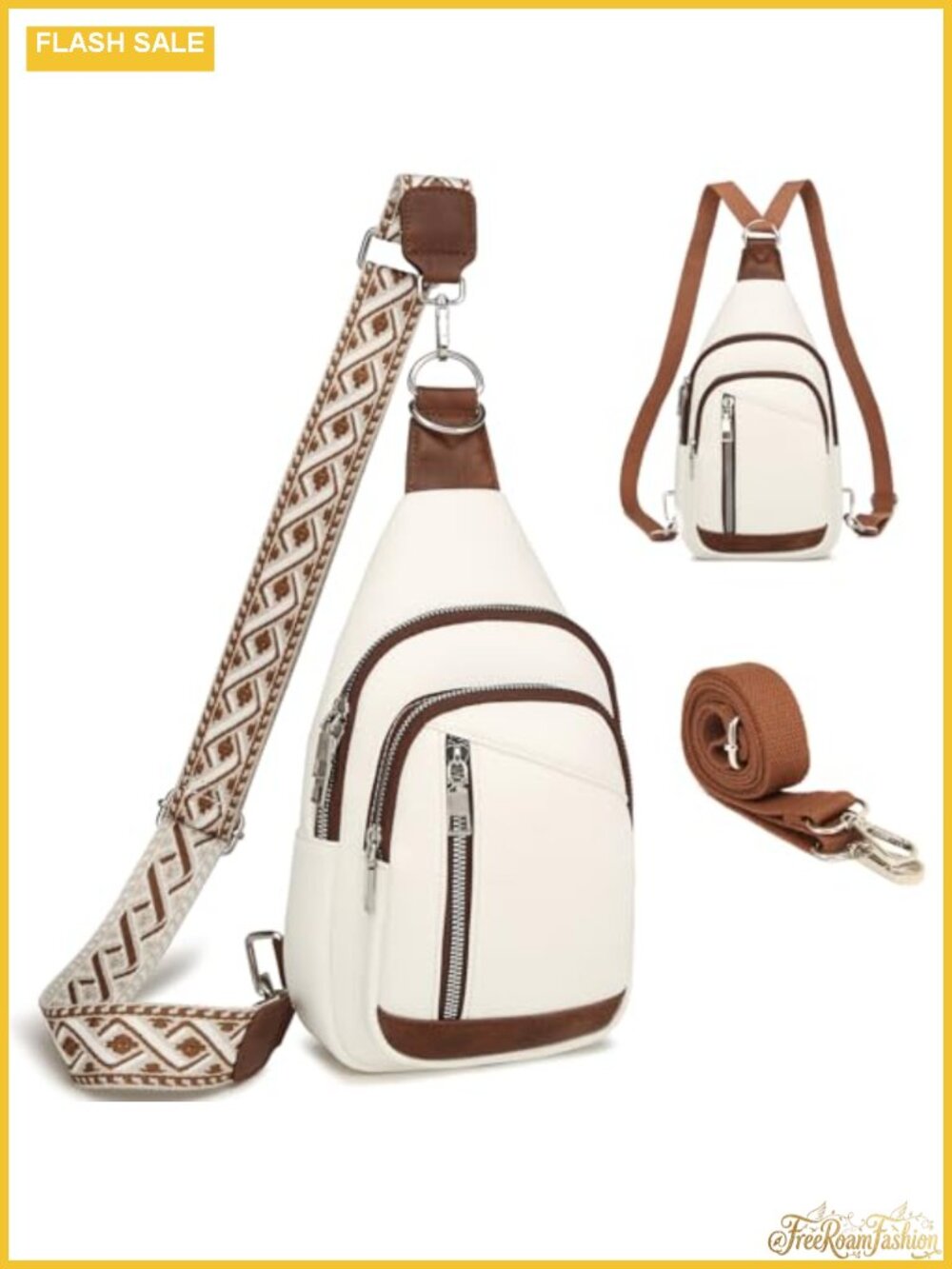 Faux Leather 2-in-1 Crossbody Sling Bag Mini Backpack Purse